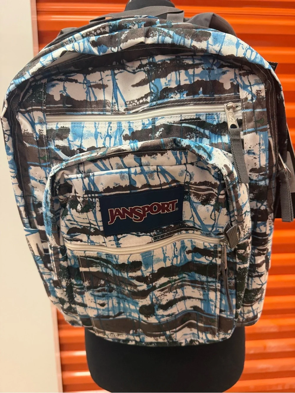 NWT JanSport Big Student Men's Blue & White Patterned Backpack